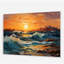 Abstrait lyrique orange sarcelle, coucher de soleil lyrique - abstraction lyrique, décoration murale acrylique-101523944