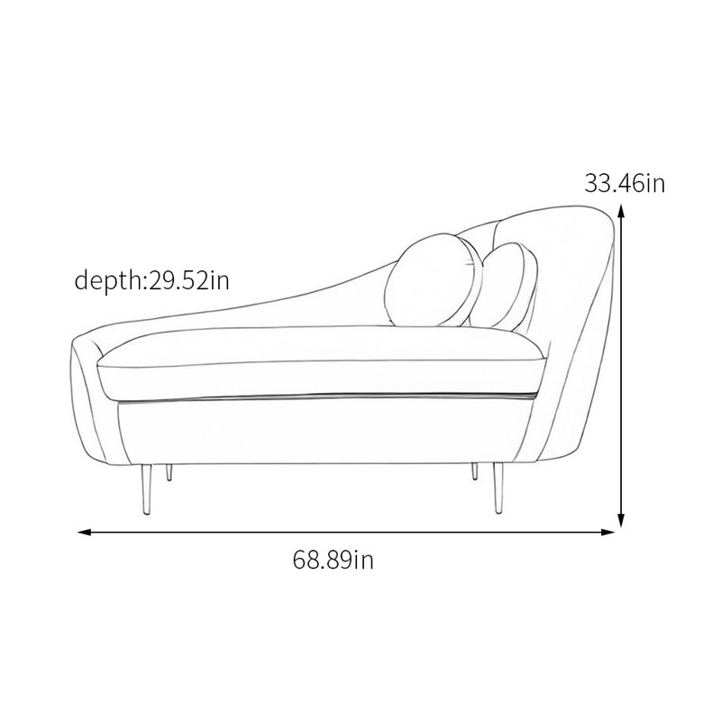 Chaise longue confortable et respirante, Accoudoir à droite (vu de face)