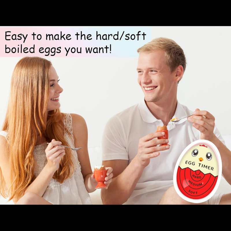Egg Timer For Boiling Eggs Soft Hard Boiled Egg Timer That Changes Colour When Done,Red