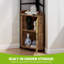 4-Tier Corner Shelf With Cabinet,179cm H×34cm W-989315268