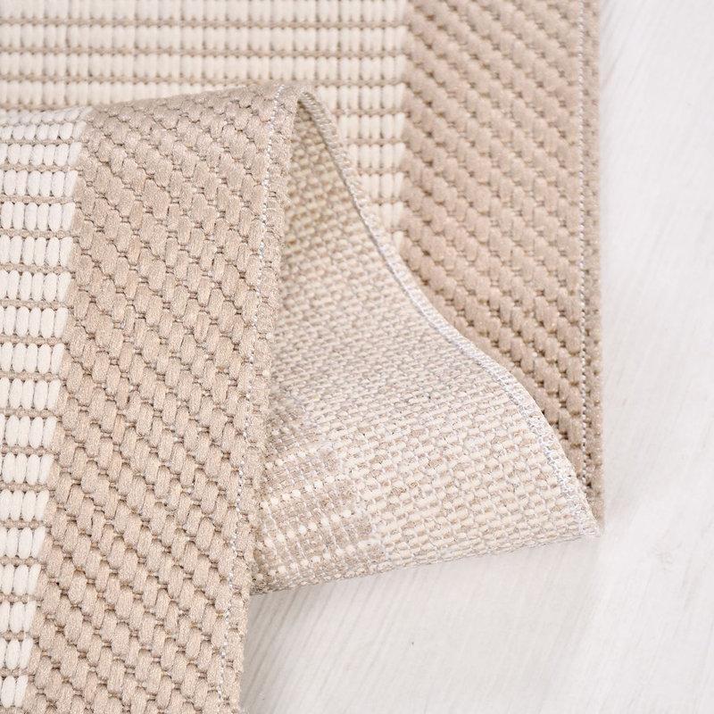Tapis crème moderne antidérapant lavable à la machine, Tapis de couloir 3 pi 3 po x 9 pi 11 po