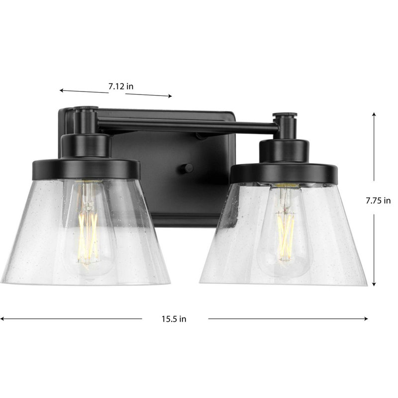 Éclairage pour meuble-lavabo à 2 lumières à intensité variable Raunds, Noir mat