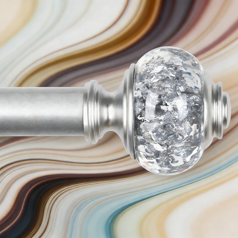 Tringle à rideau télescopique de 7/8 po de diamètre, tringle à draperie réglable de 32 à 58 po pour les fenêtres de 20 à 54 po, conception d'épissure robuste avec embouts décoratifs