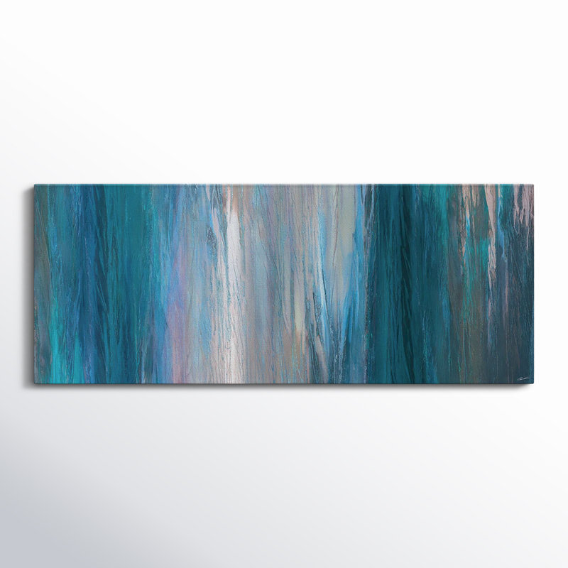 «Falling Blue» sur toile, H 20 po x l 50 po x P 1,5 po