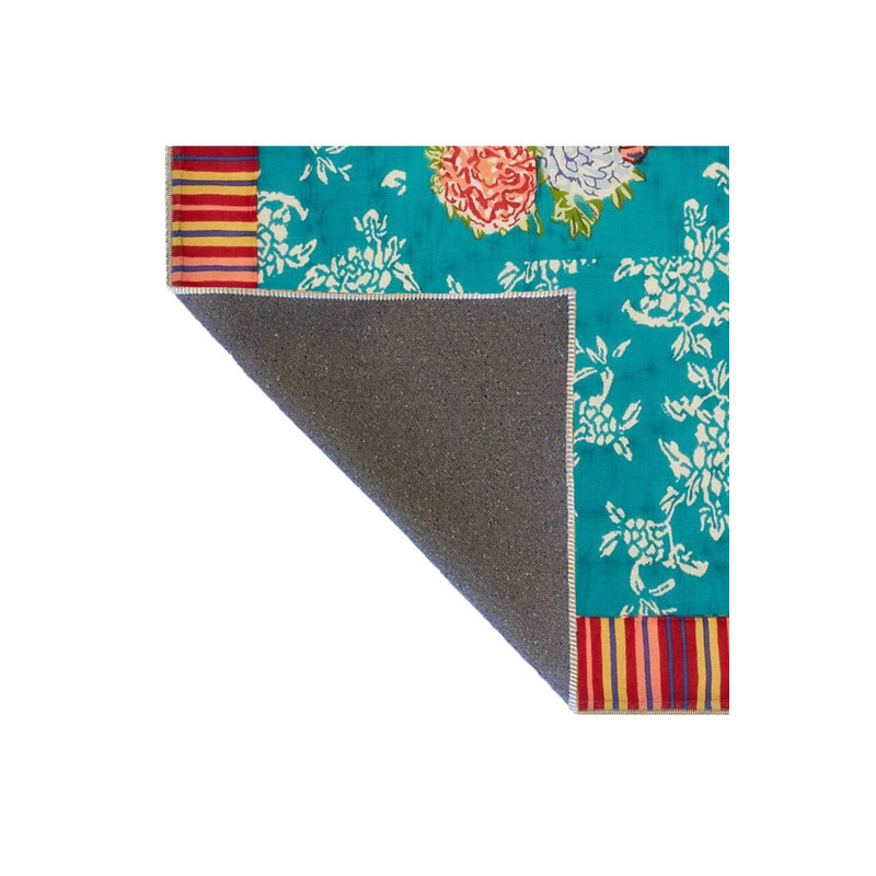 Tapis lavable en machine multicolore Central Rose, Sous-tapis carré 3 pi 3 po inclus