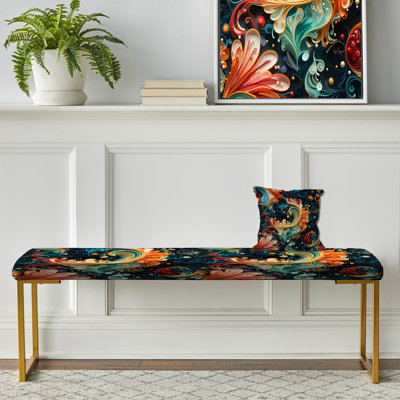 Banc cachemire à motif cachemire bleu et cachemire Paisley