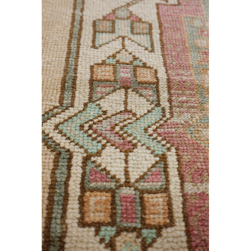 Vintage Turkish Tashpinar Wool On Wool 5Ft1inx10ft7in Beige