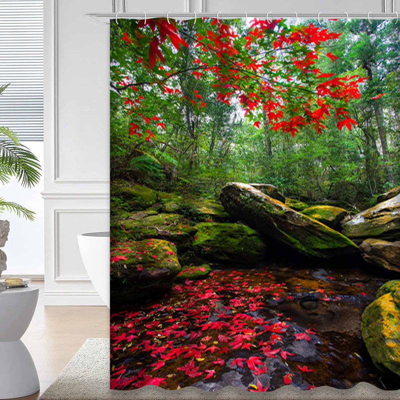 Rideau de douche Red Autumn, L 72 po x l 84 po