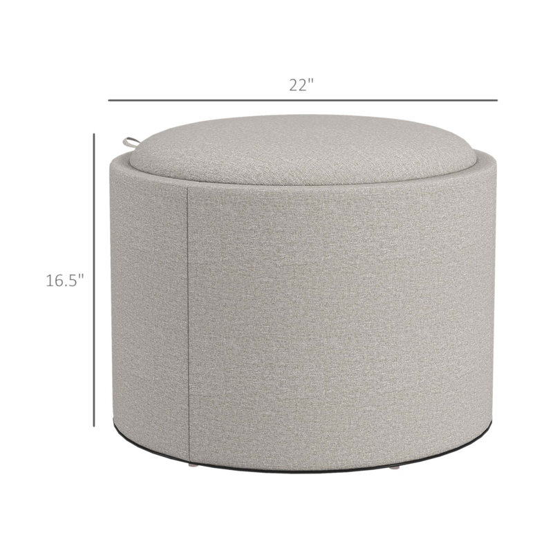 Table basse ronde avec repose-pieds avec plateau rabattable, parfaite pour une utilisation multifonctionnelle et un rangement caché.