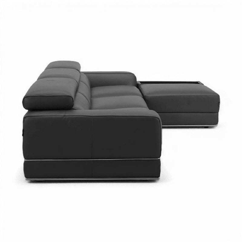 Canapé modulaire Amadeo Éléphant - gris, Cuir gris