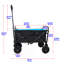 Mini chariot de plage pliable de jardinage de chariot (noir + bleu)-122373801