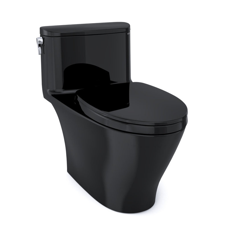 Toilette allongée une pièce à hauteur universelle 1,28 GPF avec siège SS124 SoftClose TOTO® Nexus®, WASHLET + prêt, ébène