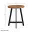 End Table - Industrial Side Table with MDF Top and Metal Frame - Round Table for Living Room, Bedroom, Hallway, or Dorm Room