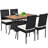 4 - Person Wicker Patio Dining Set with Rectangular Table , Cushions Included