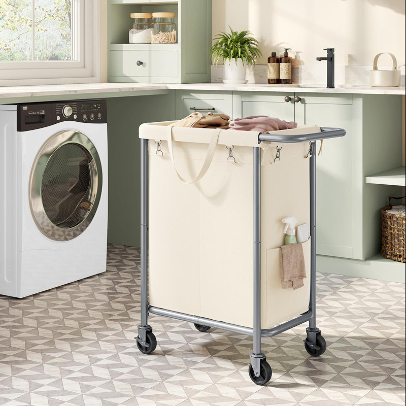 2-section Rolling Laundry Hamper