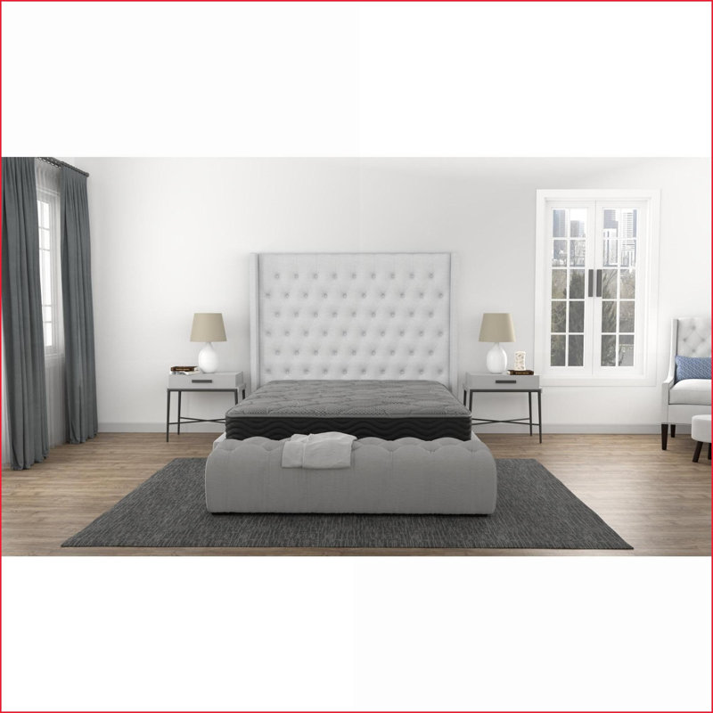 Matelas, matelas à ressorts ensachés hybrides 8 po | Mousse + Ressorts | Gris clair