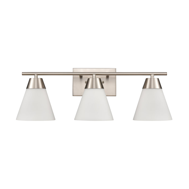 Éclairage pour meuble-lavabo 3 lumières Vivica 24 po - Nickel brossé, Ampoule E12, Nickel