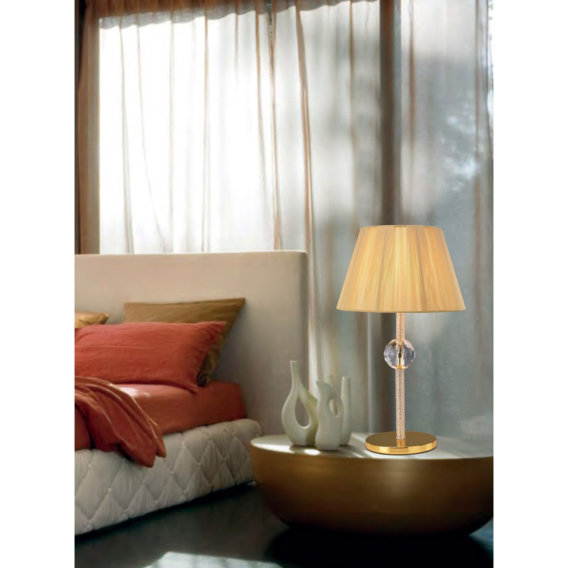 Gelnett Crystal Table Lamp, Gold