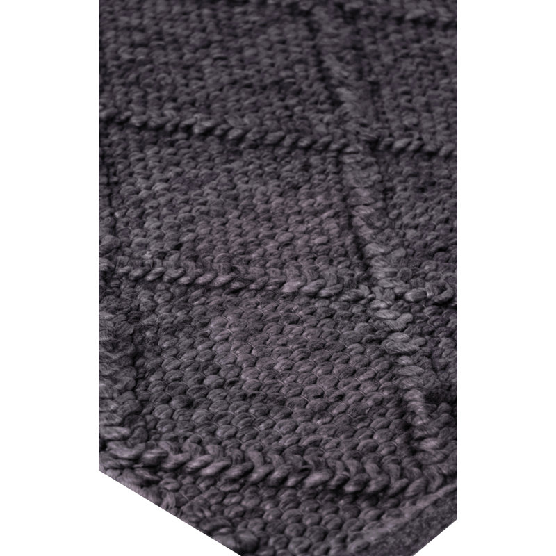 Brentwood Wool Geometric Area Rug in Dark Brown, Rectangle 9' x 12'