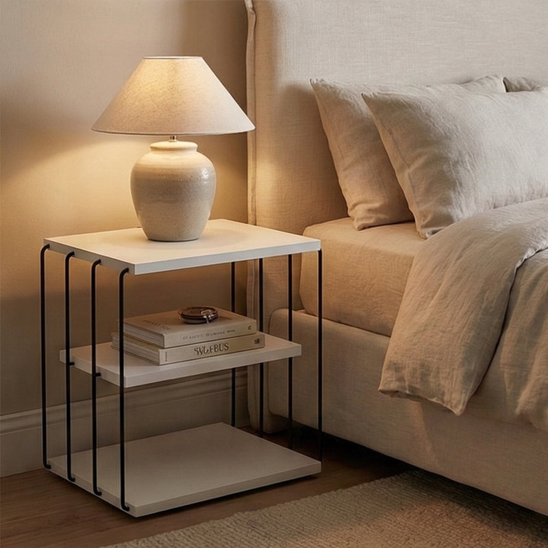 Huxham 19.7'' W Metal Nightstand, White