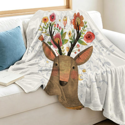 Orange Ultra Soft Flannel Fleece Throw Blanket, Single-Sided Print