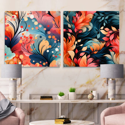 Tayla - Ensemble de 2 art mural en verre acrylique