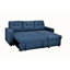 Canapé-lit modulaire en L bleu, canapé-lit 3 places pour chambre bleue, petit espace de vie confortable-232212923
