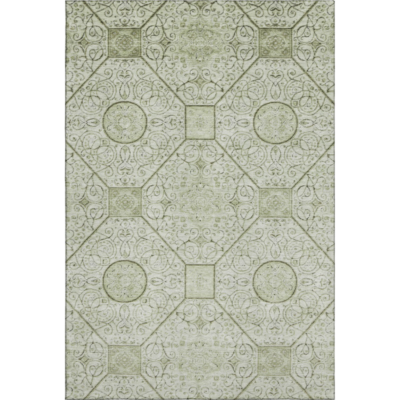 Premium Machine Washable Bucz AMF1748 Geometric Rug, Rectangle 3' x 5'