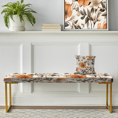 Banc rembourré or