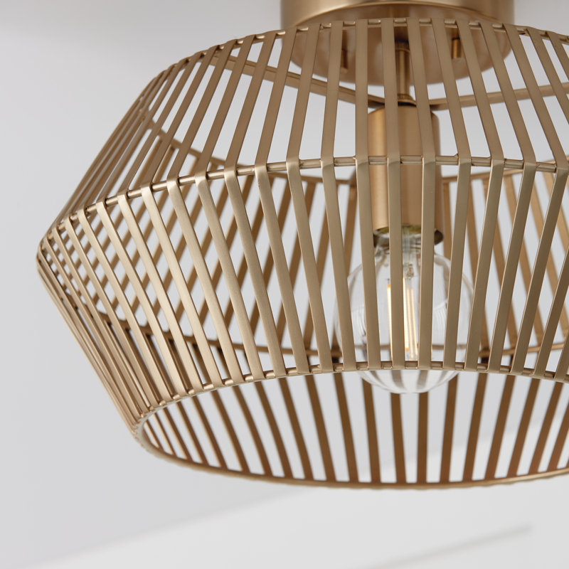 Kaiya Semi Flush Mount, Matte Brass