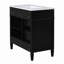 Meuble-lavabo autoportant 36 po en bois aggloméré avec lavabo en céramique blanc, armoire de salle de bain noire avec 2 tiroirs, tablettes de porte réglables et tiroir basculant-130996260-130996266