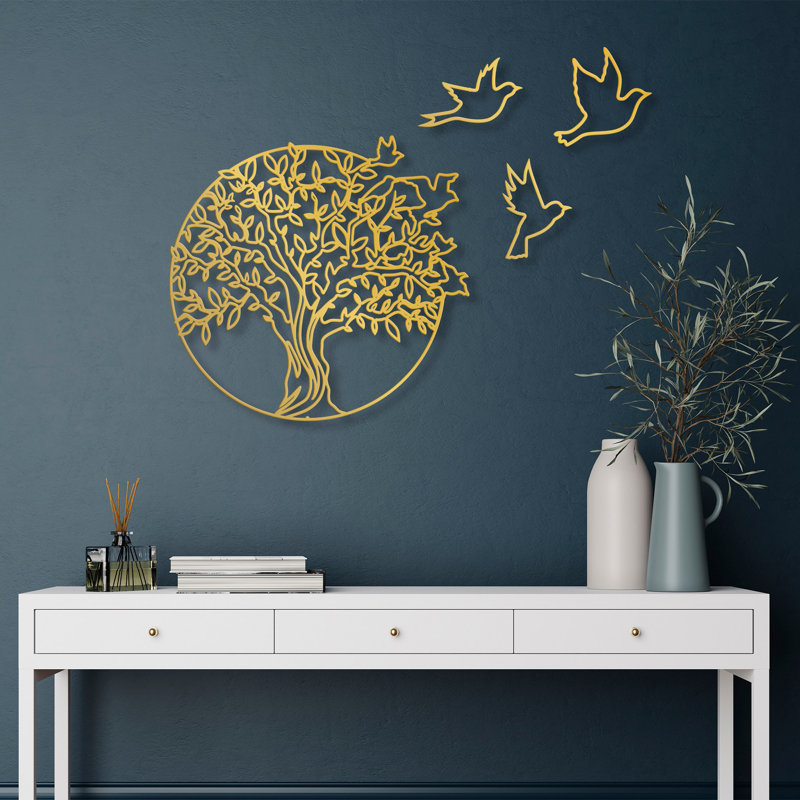 Accessoire mural décoratif en métal, Doré