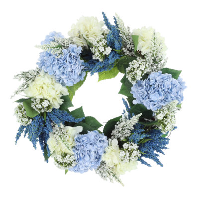 23" Wreath with Hydrangeas and Heather
