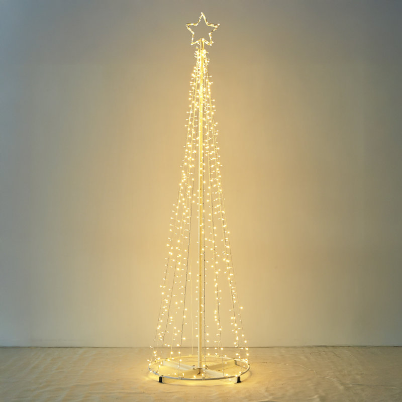 The Holiday Aisle® - Cône de Noël solaire pour arbre de Noël, 31.5"