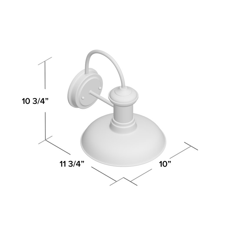 Luminaire de grange d'extérieur H 10,75 po Zelie, Nickel antique