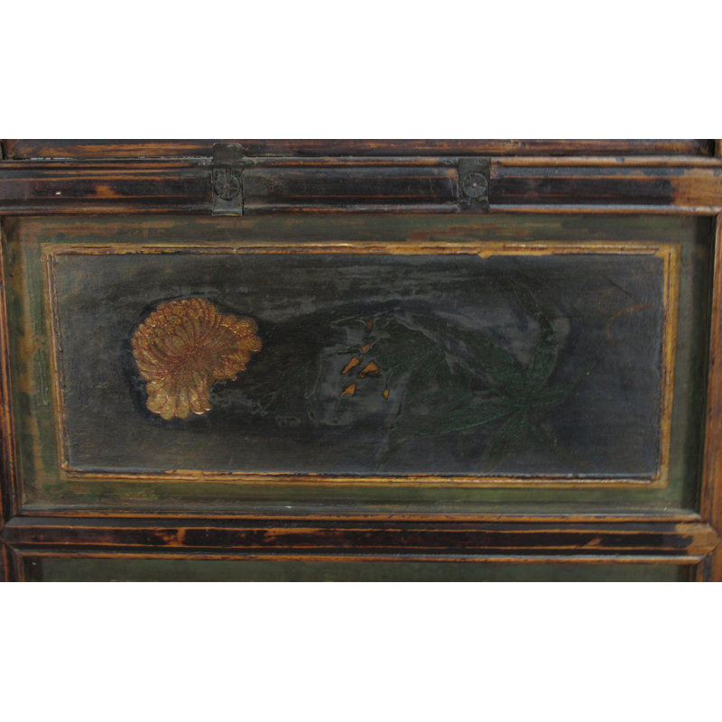 Asian Classic Stained Wood Pivot Screen Door