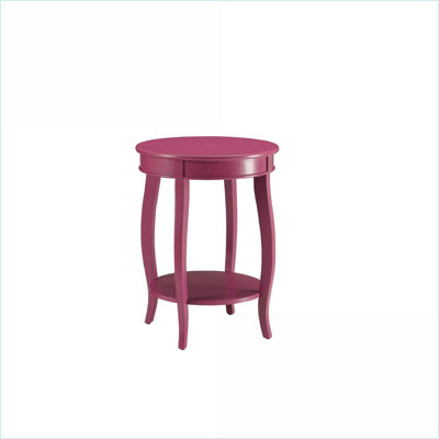 Alberta Red Coffee Table with Wooden Cabriole Legs, Space-Saving Shelf &amp; Easy Assembly