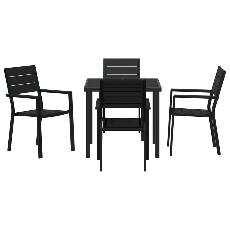 4 - Person Patio Dining Set with, 73cm H x 80cm W x 80cm D