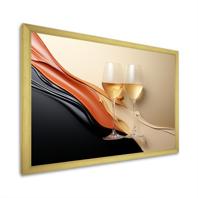 Bulles de champagne contrastées - Champagne, art mural