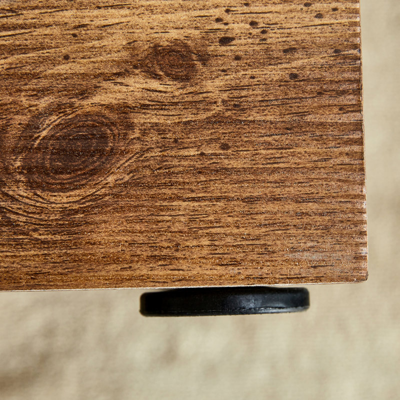 Modern MDF Coffee Table With Texture Patterns, Natural Wood