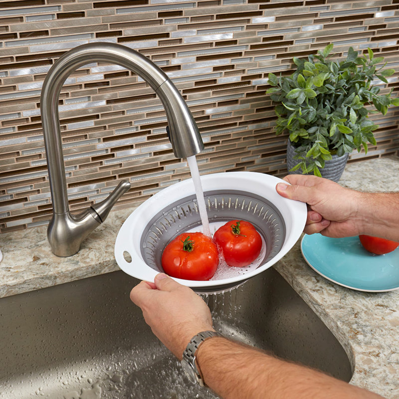 Home Basics Plastic Colander, 4" H x 9.50" W x 12.25" D