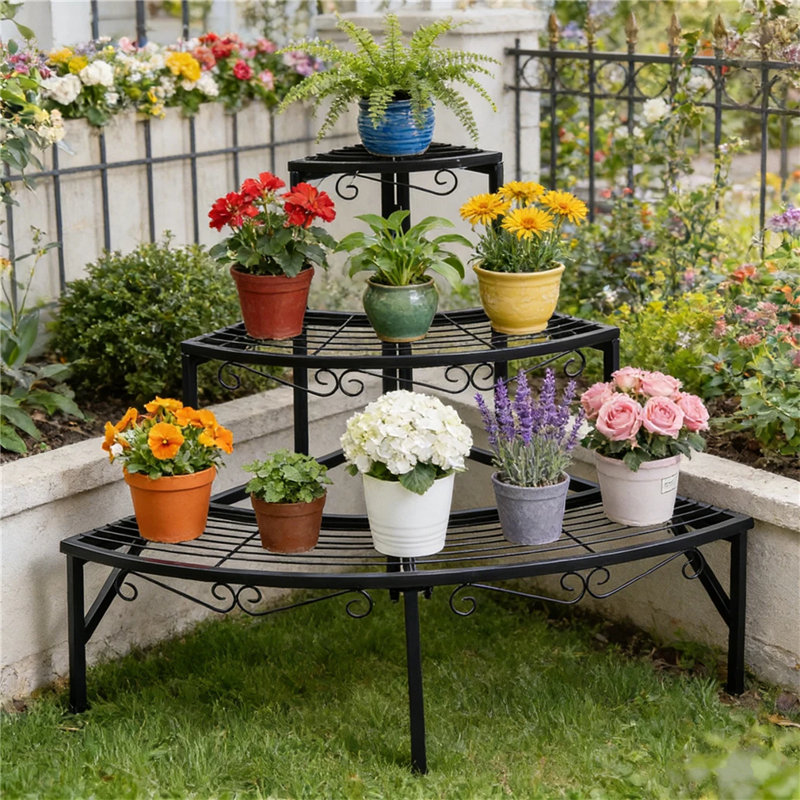Support à plante en coin à 3 niveaux