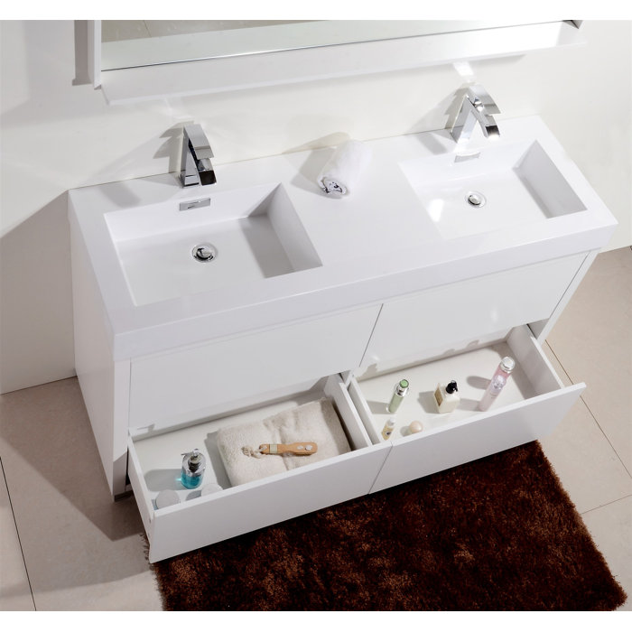 Ebern Designs Royka 59'' Double Bathroom Vanity with Top & Reviews ...