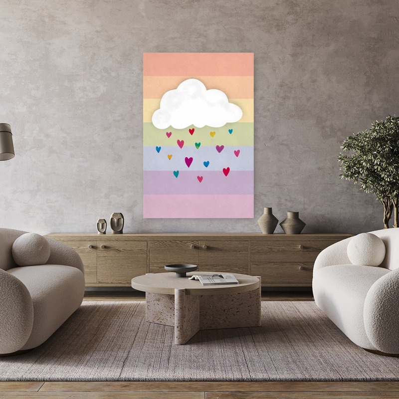 Art mural arc-en-ciel Rain Rain Heart, 48" H x 32" W