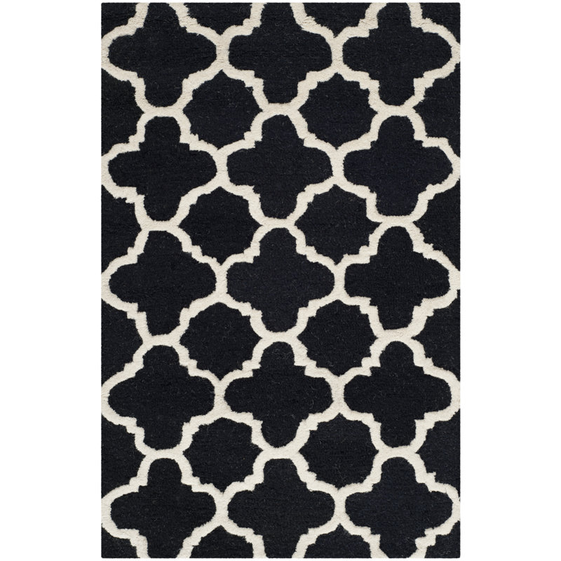 Cannen Hand Tufted Wool Geometric Rug, Rectangle 2' x 3'