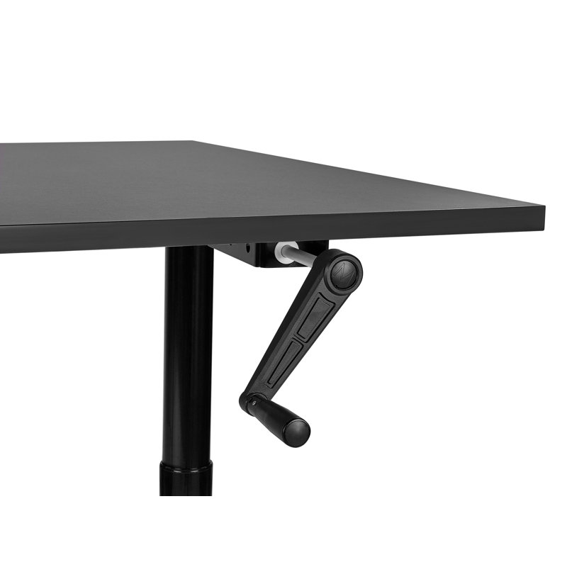 Amarianna Adjustable Metal Base Standing Desk, 119cm H x 160cm W x 72cm D, Black, Black