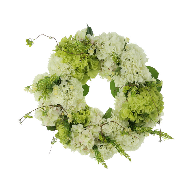 Handcrafted Faux Hydrangea 26'' Wreath