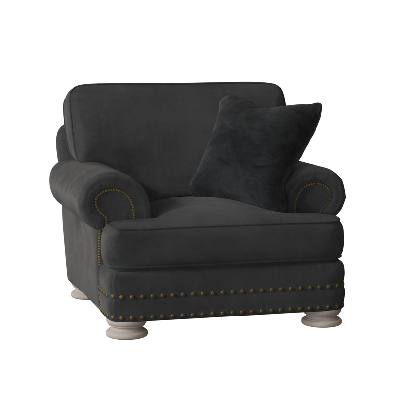 Foster 46" Wide Armchair, Akiko Graphite Performance 5534-011, Blanca