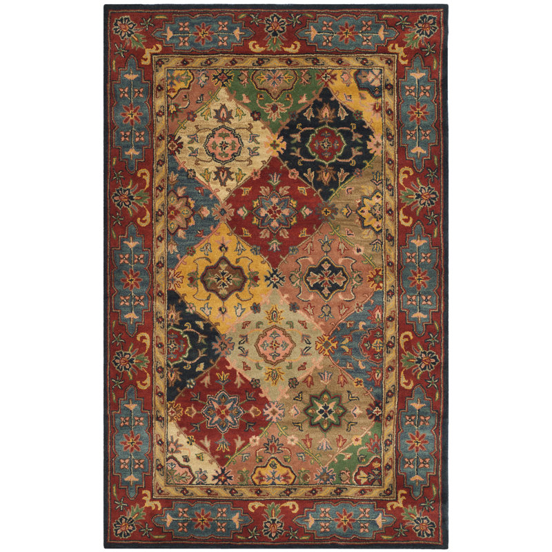Tapis oriental en laine touffeté à la main Balthrop, Rectangle 9 pi x 12 pi