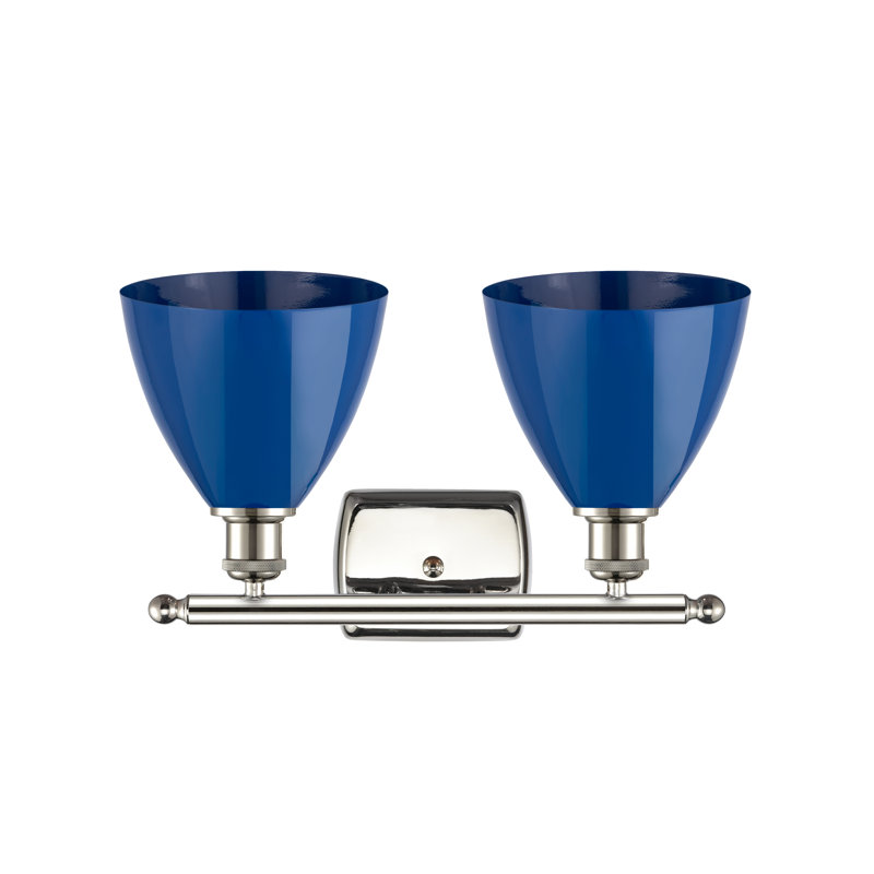 Éclairage pour meuble-lavabo à intensité variable 2 lumières Amylee, Bleu, Nickel poli